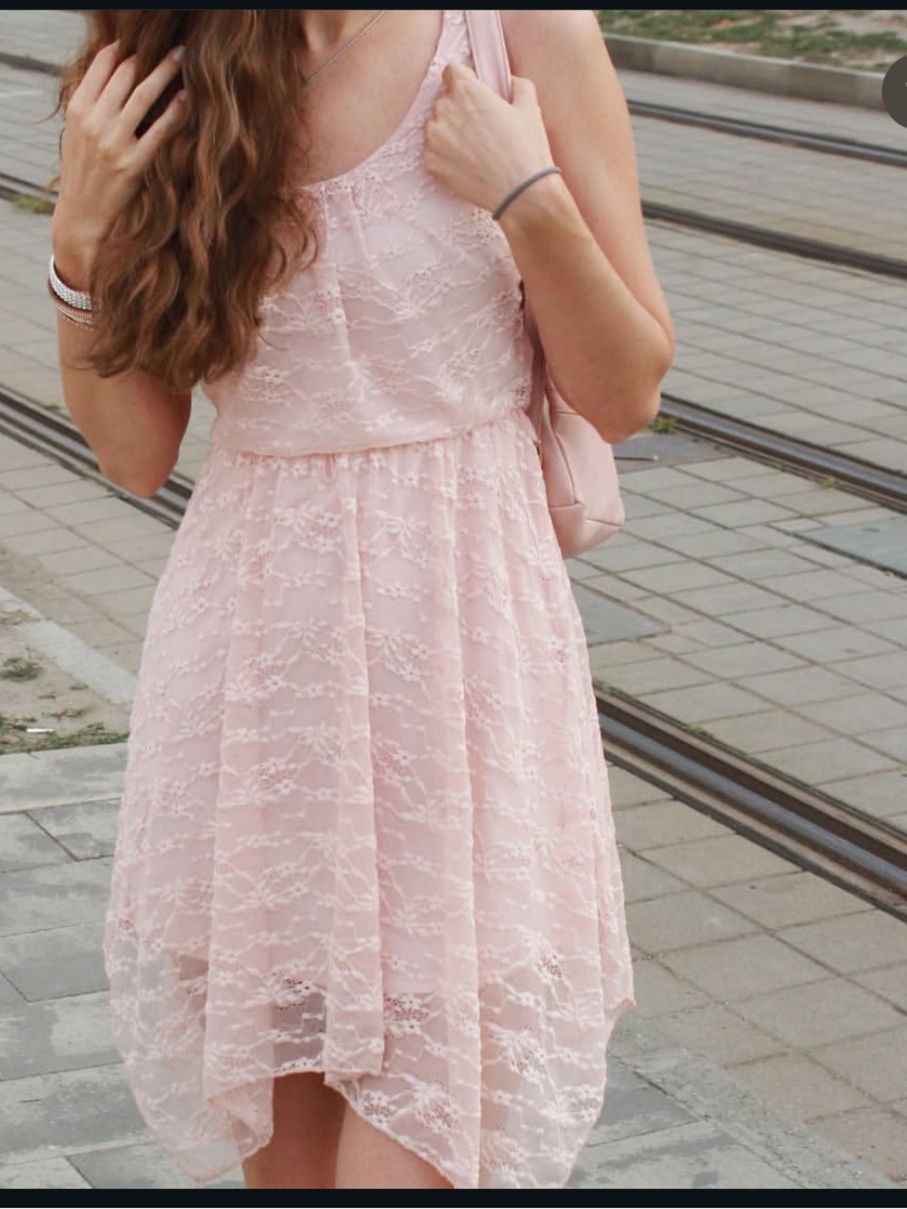 Lily Rose Floral Lace Light Pink Dress